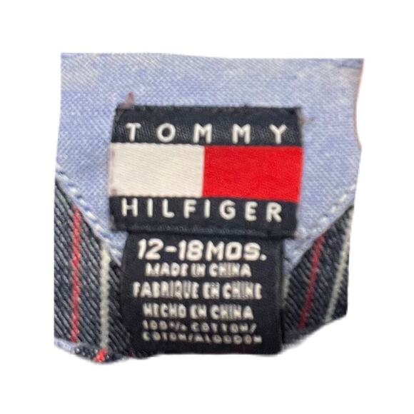 Dark Blue Tommy Hilfiger Denim Dress with Sailor Collar 12-18mos - Picture 3 of 3